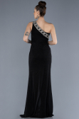 Black One Shoulder Slit Glittered Long Prom Dress ABU4599