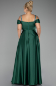 Long Green Satin Plus Size Evening Dress ABU3277