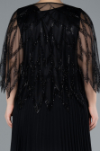 Long Black Chiffon Plus Size Evening Gown ABU4633