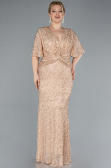 Gold Long Plus Size Evening Gown ABU4542