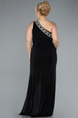 Black One Shoulder Slit Glittered Long Plus Size Prom Dress ABU4601
