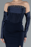 Long Navy Blue Mermaid Evening Gown ABU4637