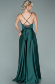 Emerald Green Long Satin Evening Dress ABU1843