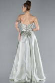 Mint Strapless Slit Long Satin Prom Dress ABU4680