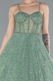 Mint Strappy Glitter Long Ball Gown ABU3839