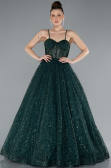 Emerald Green Scaly Long Evening Dress ABU3839