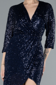 Navy Blue Short Scaly Invitation Dress ABK1912