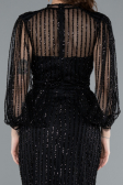 Black Stoned Long Evening Gown ABU3981