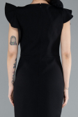 Black Slit Midi Cocktail Dress ABK2277