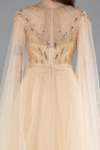Gold Beaded Cape Long Haute Couture Dress ABU4707