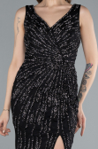 Long Black Plus Size Evening Gown ABU4717