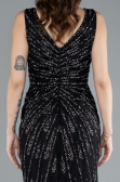 Long Black Plus Size Evening Gown ABU4717