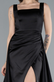 Long Black Satin Evening Dress ABU4715
