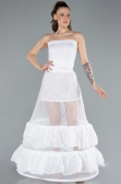 White Tarlatan Evening Dresses ABN00F3