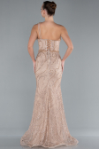 Mink One Shoulder Slit Long Glitter Mermaid Evening Gown ABU4697