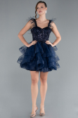 Navy Blue Short Engagement Dress ABK2079
