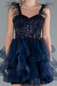 Navy Blue Short Engagement Dress ABK2079