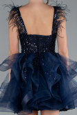 Navy Blue Short Engagement Dress ABK2079