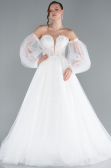 White Strapless Long Wedding Dress ABG111