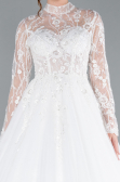 White Laced Long Sleeve Helen Wedding Dress ABG119
