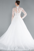 White Laced Long Sleeve Helen Wedding Dress ABG119
