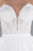 Long White Satin Wedding Dress ABG097