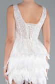Short White Designer Evening Dress ABK2139