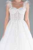 White Embroidered Top Long Wedding Dress ABG110
