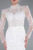Long White Wedding Dress ABG105