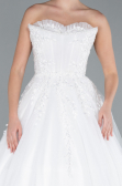 White Strapless Dantelle Long Wedding Dress ABG121