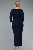 Midi Navy Blue Plus Size Evening Dress ABK2246