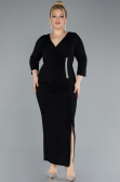 Midi Black Plus Size Evening Dress ABK2246