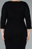 Midi Black Plus Size Evening Dress ABK2246