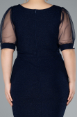 Short Navy Blue Plus Size Cocktail Dress ABK2247