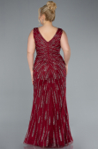 Long Burgundy Plus Size Evening Gown ABU4717