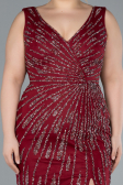 Long Burgundy Plus Size Evening Gown ABU4717