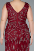 Long Burgundy Plus Size Evening Gown ABU4717