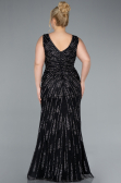 Long Black Plus Size Evening Gown ABU4717