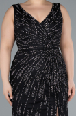 Long Black Plus Size Evening Gown ABU4717