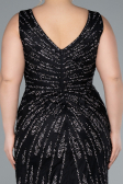 Long Black Plus Size Evening Gown ABU4717