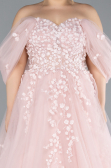 Long Powder Color Plus Size Haute Couture Dress ABU3623