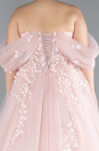 Long Powder Color Plus Size Haute Couture Dress ABU3623