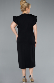 Black Slit Midi Plus Size Invitation Dress ABK2278