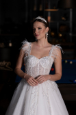 White Embroidered Top Long Wedding Dress ABG110