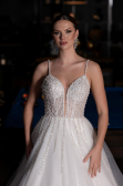 White Stones Straps Long Princess Model Wedding Dress ABG113