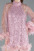 Short Powder Color Scaly Cocktail Dress ABK2202