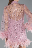 Short Powder Color Scaly Cocktail Dress ABK2202