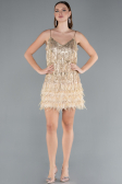 Gold Short Invitation Dress ABK1629