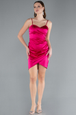 Mini Fuchsia Satin Cocktail Dress ABK2174