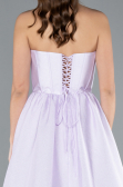 Lila Floral Strapless Collar Slit Long Prom Gown ABU4337